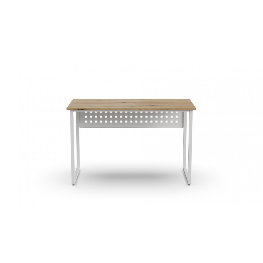 Стол письменный Майк Ferrum-decor 75x100x60 Белый металл ДСП Дуб Евок Прибрежный 16 мм (FRD-108226)
