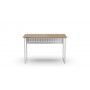 Стол письменный Майк Ferrum-decor 75x100x60 Белый металл ДСП Дуб Евок Прибрежный 16 мм (FRD-108226)