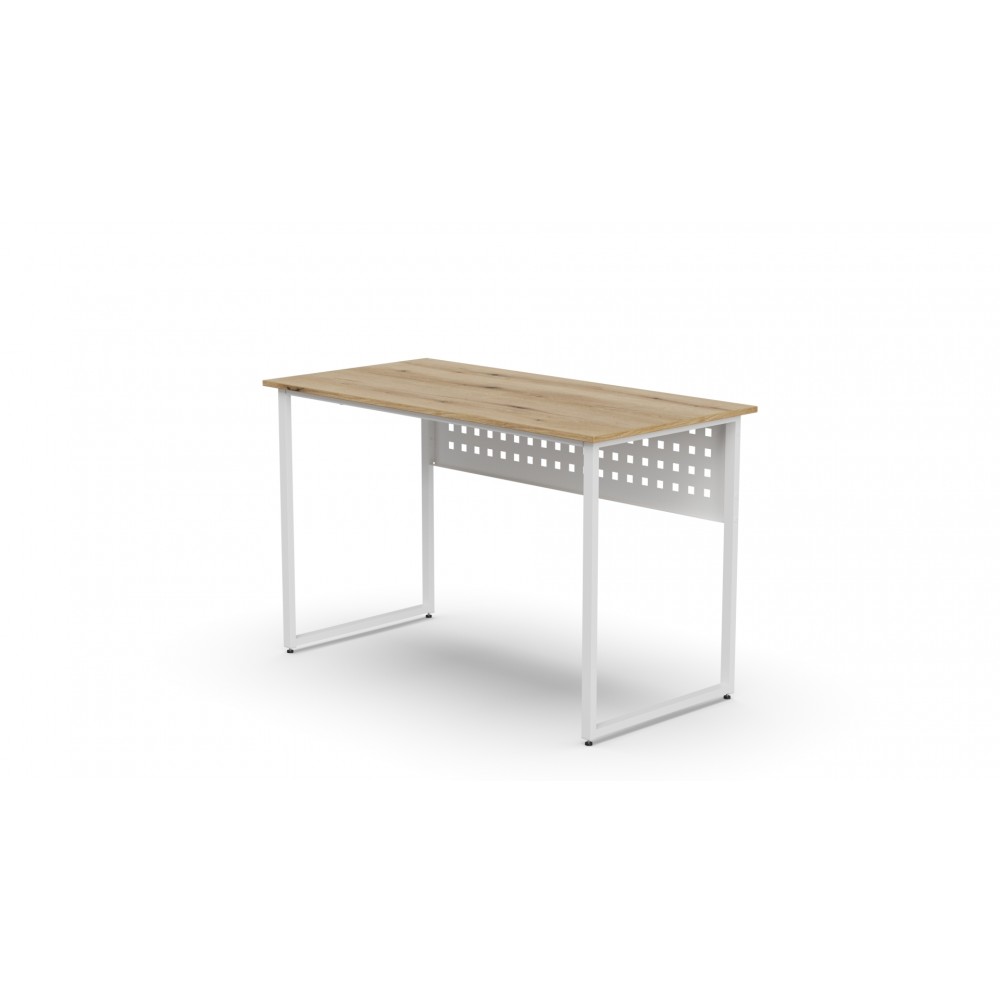 Стол письменный Майк Ferrum-decor 75x100x60 Белый металл ДСП Дуб Евок Прибрежный 16 мм (FRD-108226)