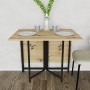 Розкладний стіл-трансформер книжка Моріс 3 Ferrum-decor 75x130x90 Чорний метал ДСП Дуб Артизан 16 мм (FRD-107416)