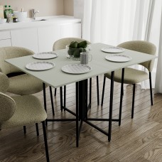 Розкладний стіл-трансформер книжка Моріс 3 Ferrum-decor 75x130x90 Чорний метал ДСП Кашемір 16 мм (FRD-107506)