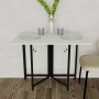 Розкладний стіл-трансформер книжка Моріс 3 Ferrum-decor 75x130x90 Чорний метал ДСП Кашемір 16 мм (FRD-107506)