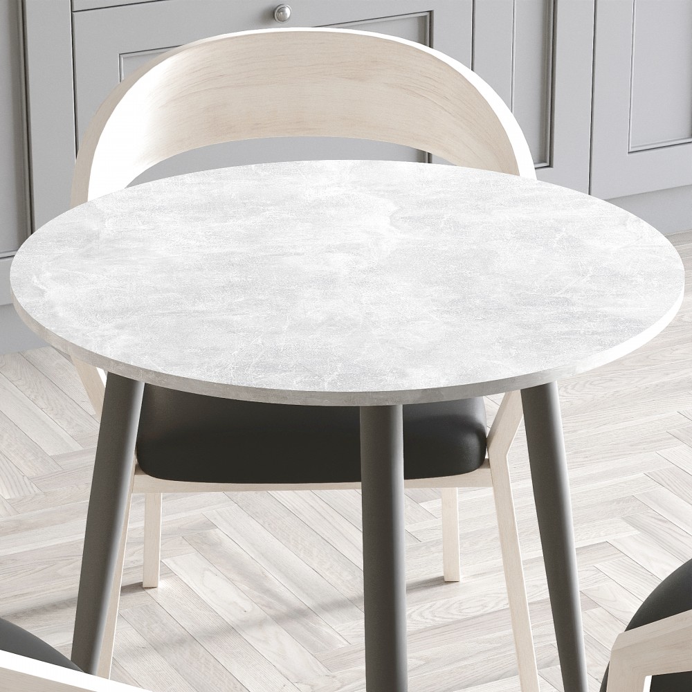 Стол круглый OPTIMA 3 ноги на конус Ferrum-decor 750x670x670 Черный металл ДСП Бетон 16 мм (FRD-107446)