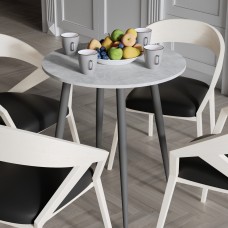 Круглий стіл OPTIMA 4 ніжки конусні Ferrum-decor 750x670x670 Чорний метал ДСП Бетон 16 мм (FRD-107456)