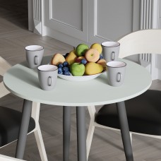 Круглий стіл OPTIMA 4 ніжки конусні Ferrum-decor 750x670x670 Чорний метал ДСП Кашемір 16 мм (FRD-107566)