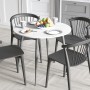 Круглий стіл OPTIMA 5 ніжки конусні Ferrum-decor 750x900x900 Чорний метал ДСП Бетон 16 мм (FRD-107486)