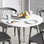 Круглий стіл OPTIMA 5 ніжки конусні Ferrum-decor 750x900x900 Чорний метал ДСП Бетон 16 мм (FRD-107486)