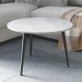 Журнальний круглий стіл OPTIMA 1 ніжки конусні Ferrum-decor 450x670x670 Чорний метал ДСП Бетон 16 мм (FRD-107466)