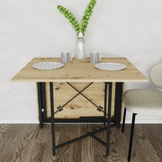 Обідній стіл трансформер книжка Оріон Pro Ferrum-decor 75x152x90 Чорний метал ДСП Дуб Артизан 16 мм (FRD-107406)
