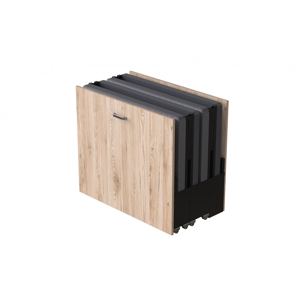 Ліжко трансформер ASCET 1 Ferrum-decor 650x2000x700 Чорний метал ДСП Дуб Сан-Марино 16 мм (FRD-107326)
