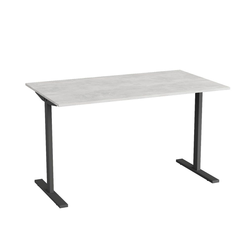 Стол письменный Space Ferrum-decor 750x1400x600 Черный металл ДСП Бетон 16 мм (FRD-107956)