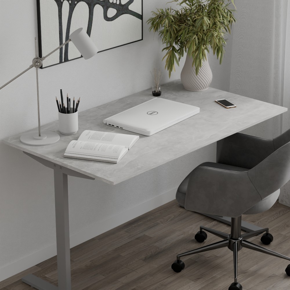 Стол письменный Space Ferrum-decor 750x1400x700 Серый металл ДСП Бетон 16 мм (FRD-107996)