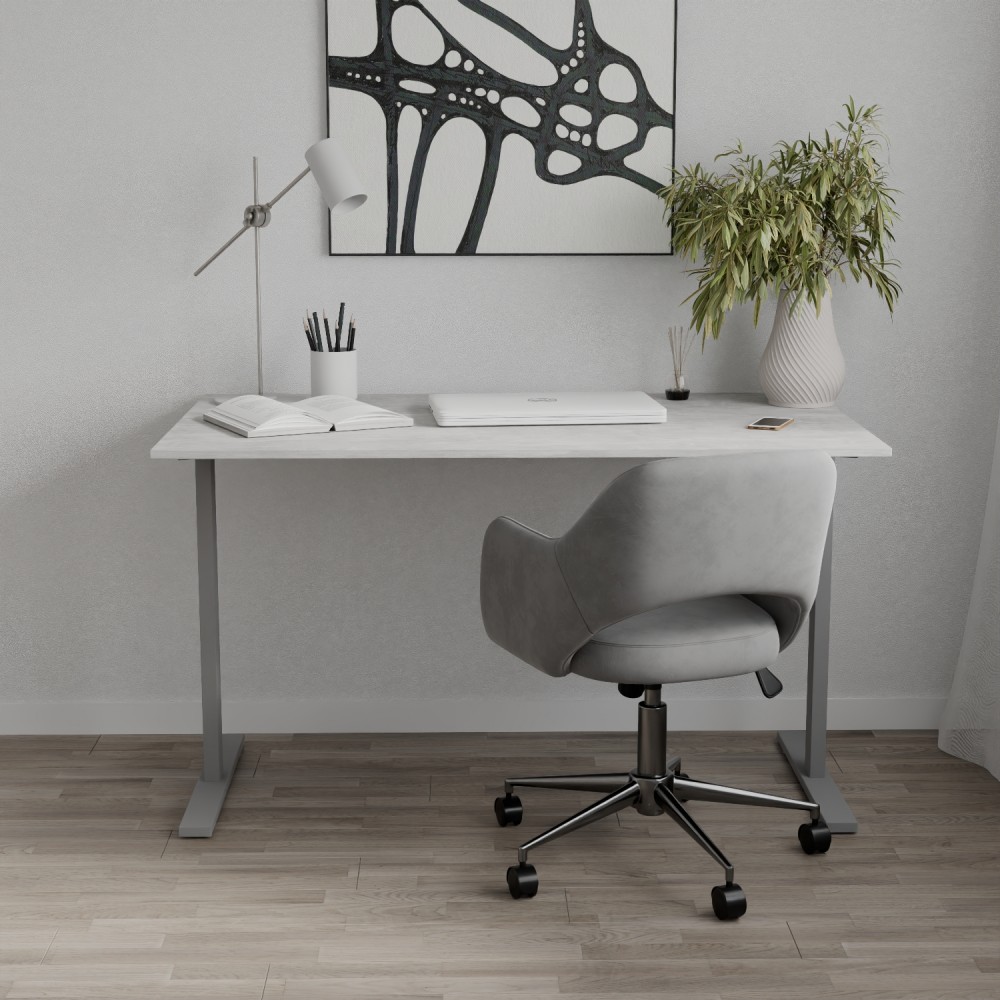 Стол письменный Space Ferrum-decor 750x1400x700 Серый металл ДСП Бетон 16 мм (FRD-107996)