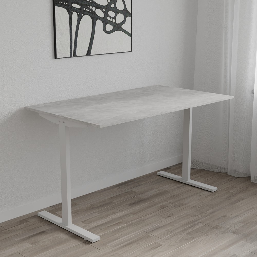 Стол письменный Space Ferrum-decor 750x1200x600 Белый металл ДСП Бетон 16 мм (FRD-107916)