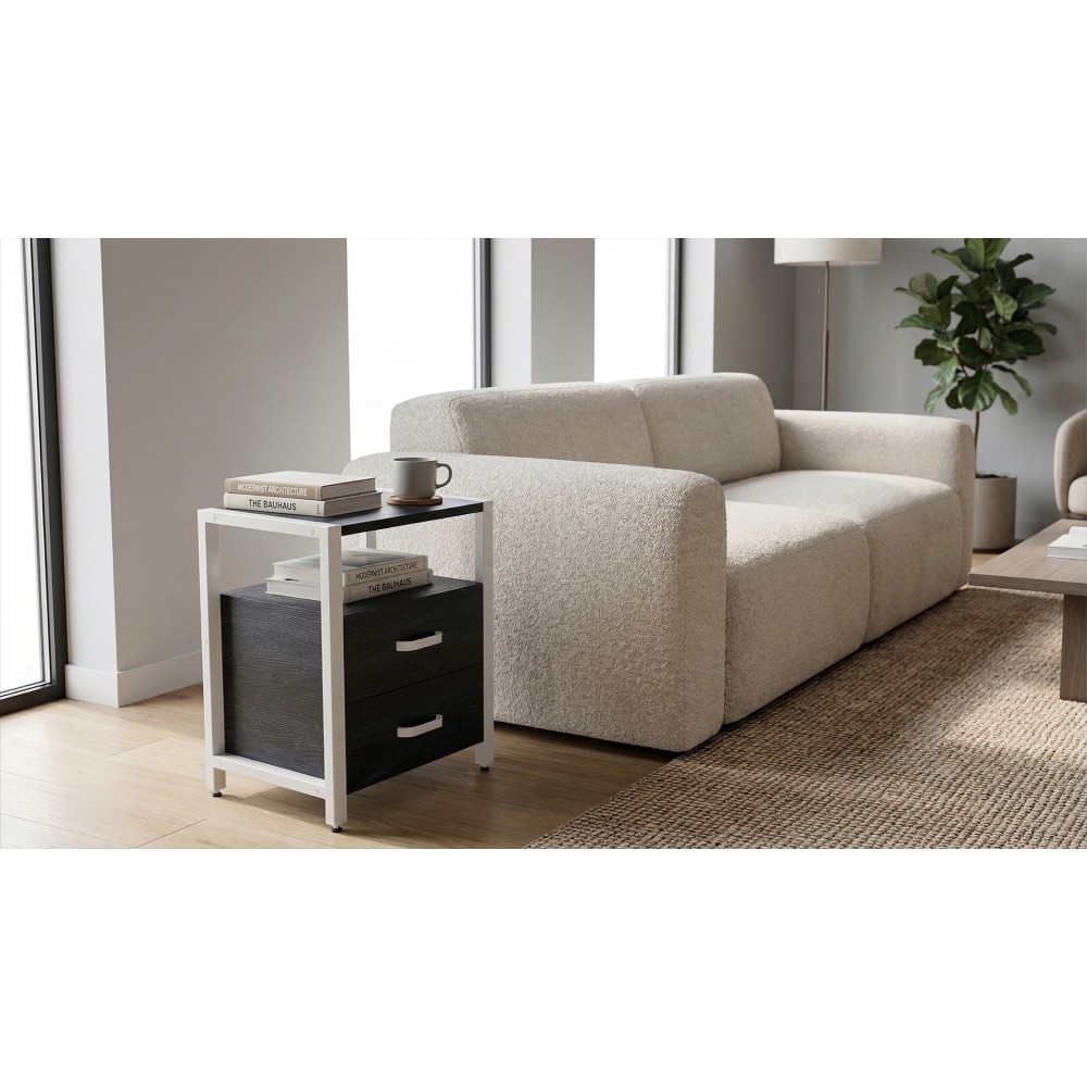 Тумба универсальная Ferrum-decor Вивьен 2/2 50x41x40 белый ДСП Каштан Арвадонна 16мм (FRD-107766)