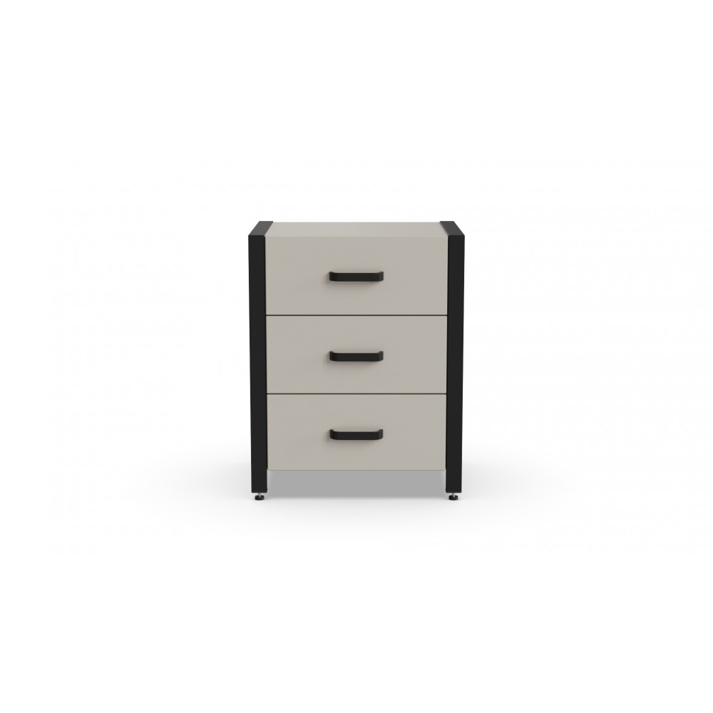 Тумба универсальная Ferrum-decor Вивьен 3 50x41x40 черный ДСП Кашемир 16мм (FRD-107746)