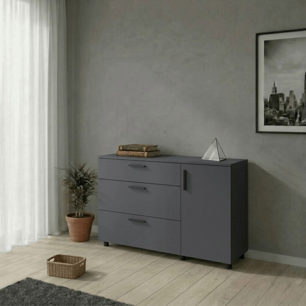 Комод Doros Торн Антрацит 3Ш/1Д 135х51.6х80 (DRS-012103)