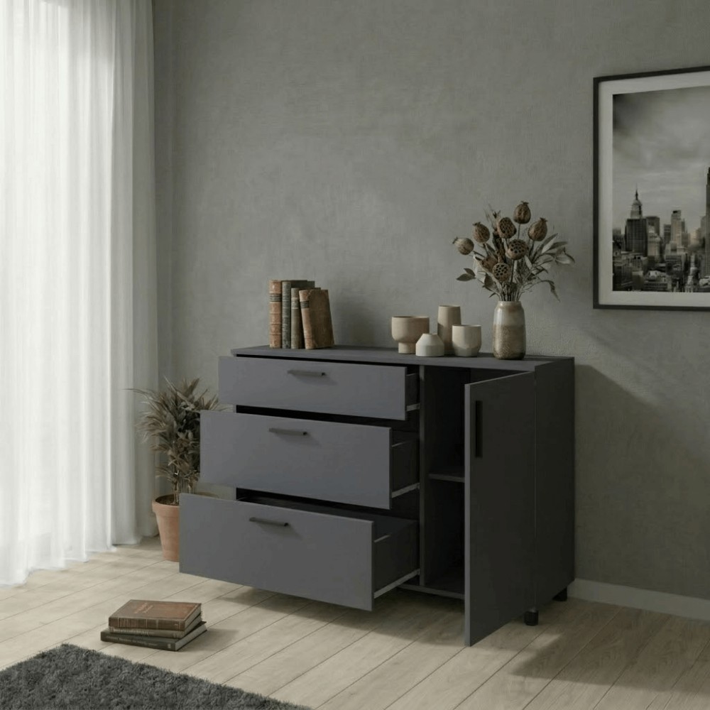 Комод Doros Торн Антрацит 3Ш/1Д 135х51.6х80 (DRS-012103)
