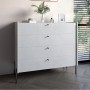 Комод с 4 ящиками LION Wood с черными ножками 100х90х45 см Бетон style (LION-042974)