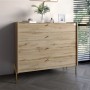 Комод із 4 шухлядами LION Wood із золотими ніжками 100х90х45 см Дуб Аппалачі (LION-042963)