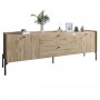 Тумба под телевизор с ящиками LION Wood с черными ножками 160х65х40 см Дуб Аппалачи (LION-043126)