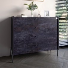 Комод із 4 шухлядами LION Wood із чорними ніжками 100х90х45 см Бетон темний (LION-042975)