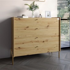 Комод із 4 шухлядами LION Wood із золотими ніжками 100х90х45 см Дуб Артизан (LION-042964)