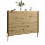 Комод с 4 ящиками LION Wood с золотыми ножками 100х90х45 см Дуб Артизан (LION-042964)