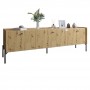 Тумба под телевизор на 3 ящика LION Wood с черными ножками 160х65х40 см Дуб Артизан (LION-043098)