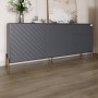 Комод с золотыми металлическими ножками LION Амарант 168x40x76,5 см Бетон темный/Графитовый (LION-041946)