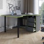 Геймерский компьютерный стол LION Буст угловой с ящиками Антрацит/Зеленый (LION-041463)