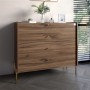 Комод із 4 шухлядами LION Wood із золотими ніжками 100х90х45 см Дуб Ліворно (LION-042965)