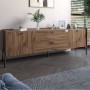 Тумба під телевізор з шухлядами LION Wood з чорними ніжками 160х65х40 см Дуб Ліворно (LION-043128)