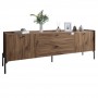 Тумба під телевізор з шухлядами LION Wood з чорними ніжками 160х65х40 см Дуб Ліворно (LION-043128)