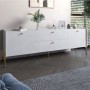 Тумба под телевизор с ящиками LION Wood с золотыми ножками 160х65х40 см. Бетон style (LION-043109)