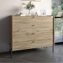 Комод с 4 ящиками LION Wood с черными ножками 100х90х45 см Дуб Аппалачи (LION-042977)