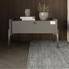 Тумба приліжкова LION Wood з однією шухлядою Антрацит (чорні ножки) (LION-041305)