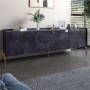Тумба під телевізор з шухлядами LION Wood з золотими ніжками 160х65х40 см Бетон темний (LION-043110)