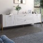 Тумба под телевизор с ящиками LION Wood с золотыми ножками 160х65х40 см Самоа Дымчатый (LION-043120)
