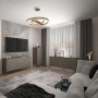 Комод с черными металлическими ножками LION Амарант 168x40x76,5 см Бетон темный/Графитовый (LION-041885)