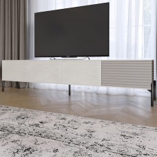 Тумба під телевізор на чорних металевих ніжках LION Грей Бетон Style/Кашемір (LION-042578)