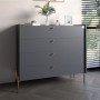 Комод с 4 ящиками LION Wood с золотыми ножками 100х90х45 см Антрацит (LION-042957) ТОП
