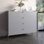 Комод с 4 ящиками LION Wood с золотыми ножками 100х90х45 см Кашемир (LION-042968) ТОП
