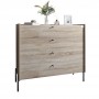 Комод с 4 ящиками LION Wood с черными ножками 100х90х45 см Дуб Сонома (LION-042980)