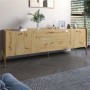 Тумба под телевизор с ящиками LION Wood с золотыми ножками 160х65х40 см Дуб Артизан (LION-043113)