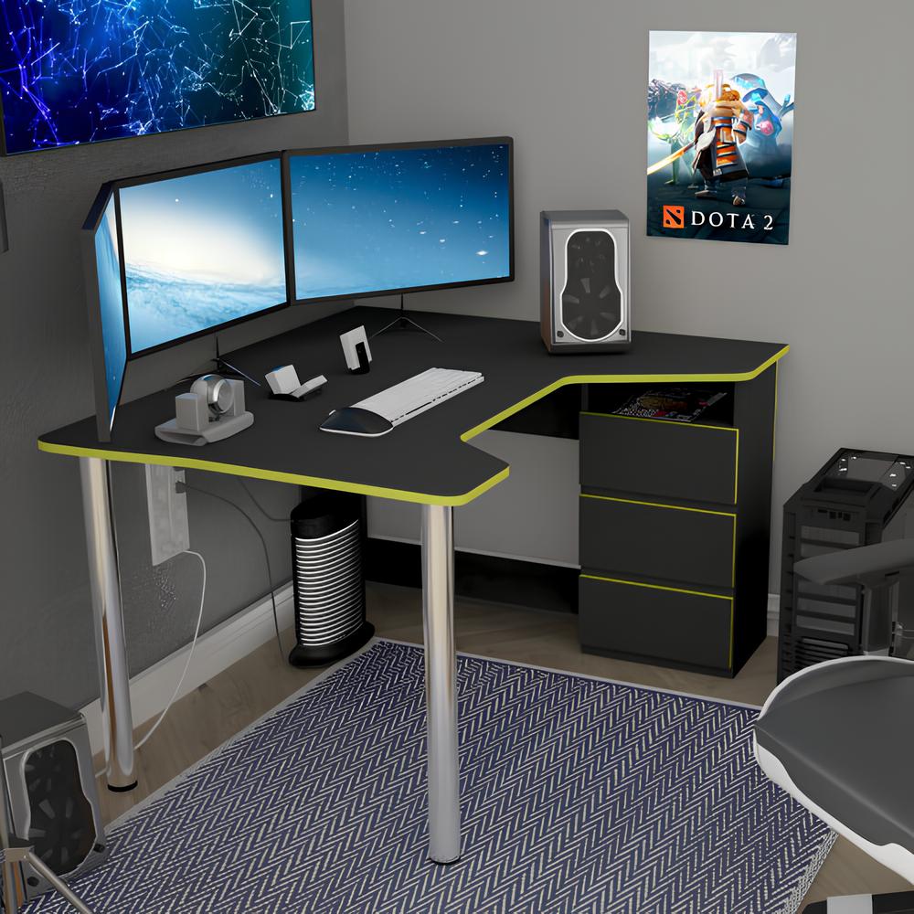 Геймерский компьютерный стол LION Буст угловой с ящиками Кашемир (LION-041458)