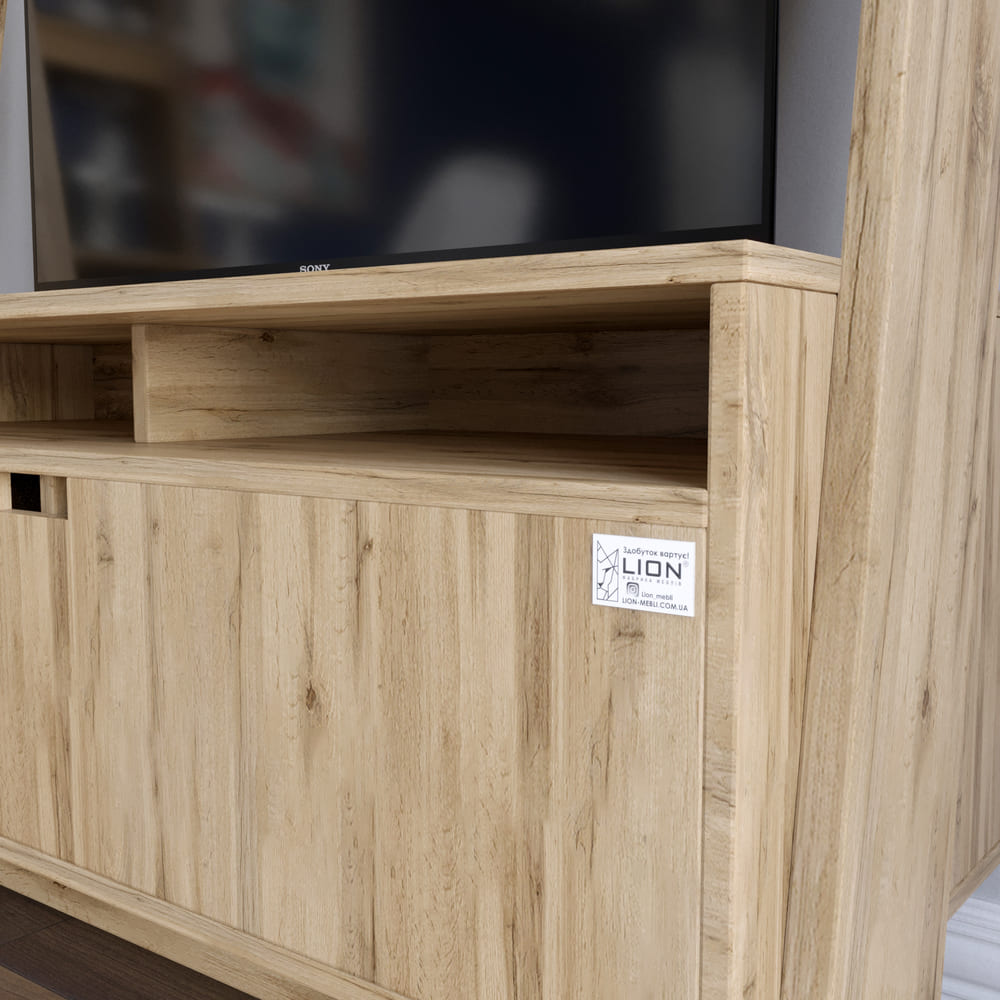 Модуль-2 з полицею для ТВ та тумбою LION Лінк Дуб Ліворно (LION-042087)