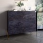 Комод с 4 ящиками LION Wood с золотыми ножками 100х90х45 см Бетон темный (LION-042960)