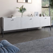 Тумба под телевизор на 3 ящика LION Wood с черными ножками 160х65х40 см Бетон style (LION-043094)