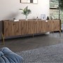Тумба під телевізор на 3 шухляди LION Wood з золотими ніжками 160х65х40 см Дуб Ліворно (LION-042993)